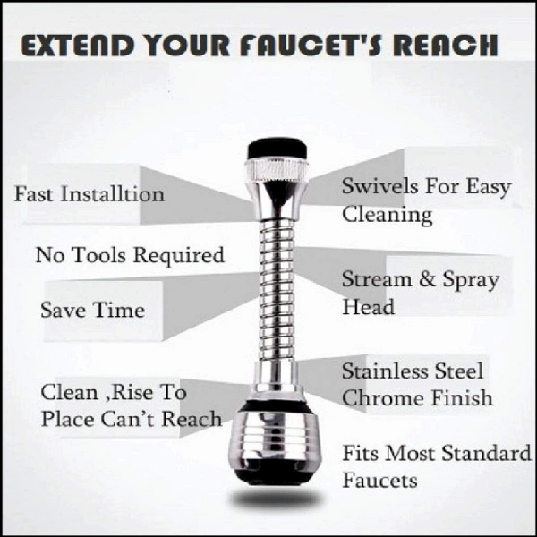 Turbo Flex 360 Degree Rotatory Flexible Sink Water Saving Faucet Nozzle Sprayer